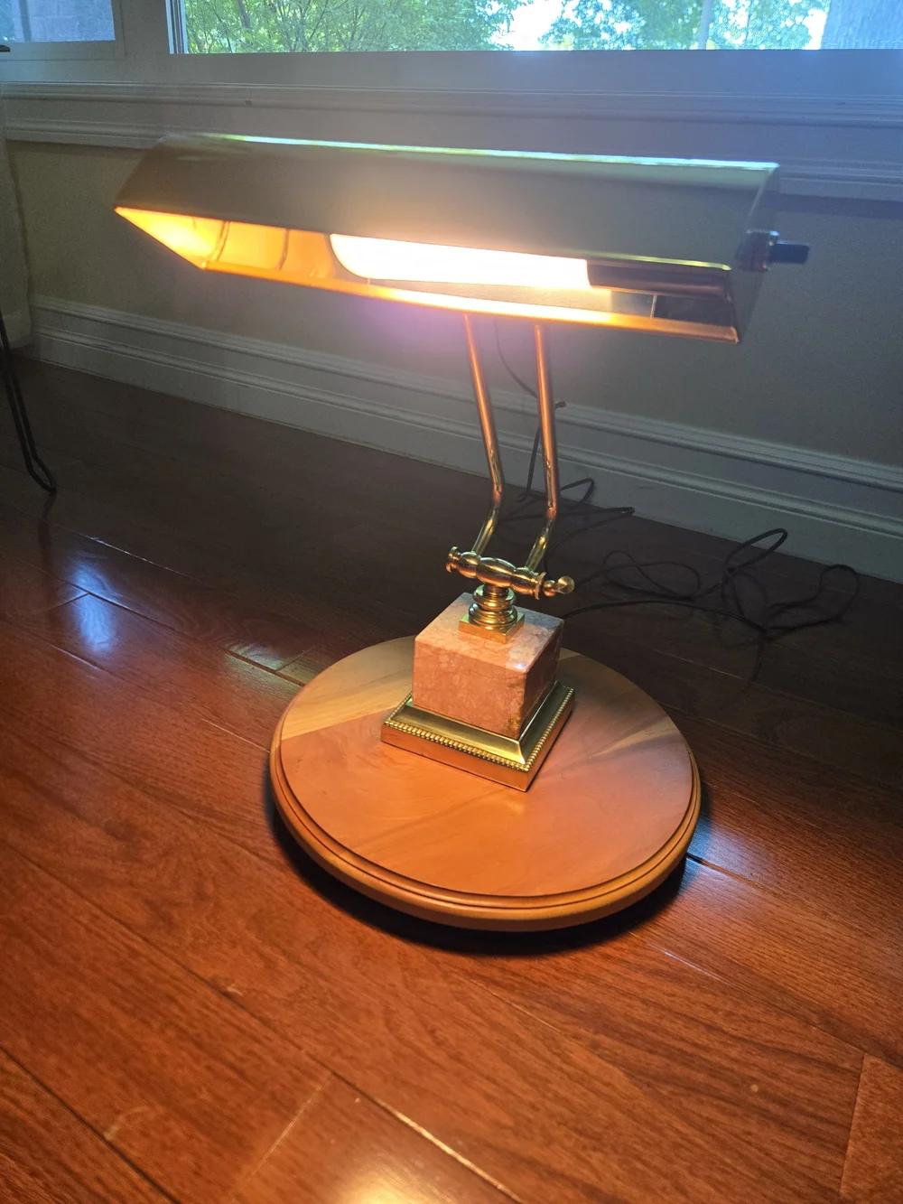 Vintage House of Troy Brass Piano Desk Lamp Marble Base Adjustable Light P10-101